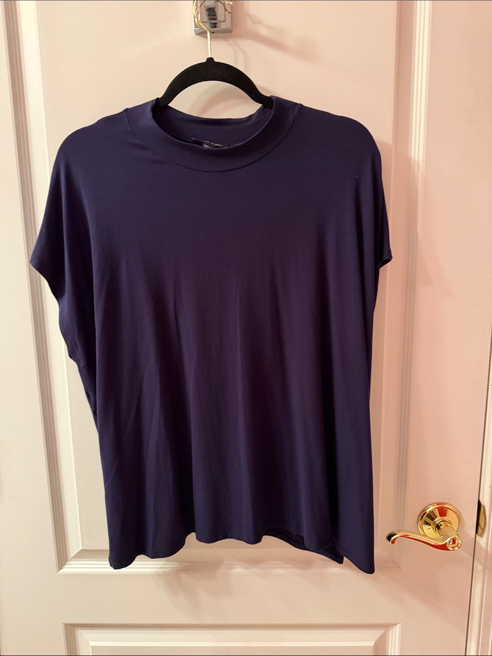 Eileen Fisher Navy Short-Sleeve Relaxed Tee